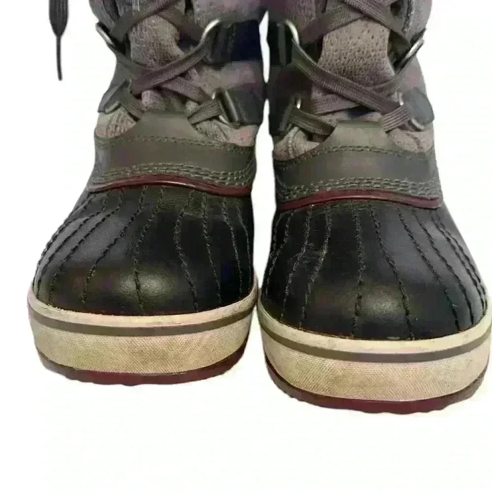 Sorel Women's Tivoli Boot Waterproof Snow Winter Gray Leather Mid Lace Up Size 7